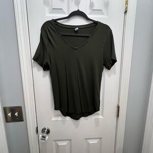 V-Neck Olive Green Women's Top